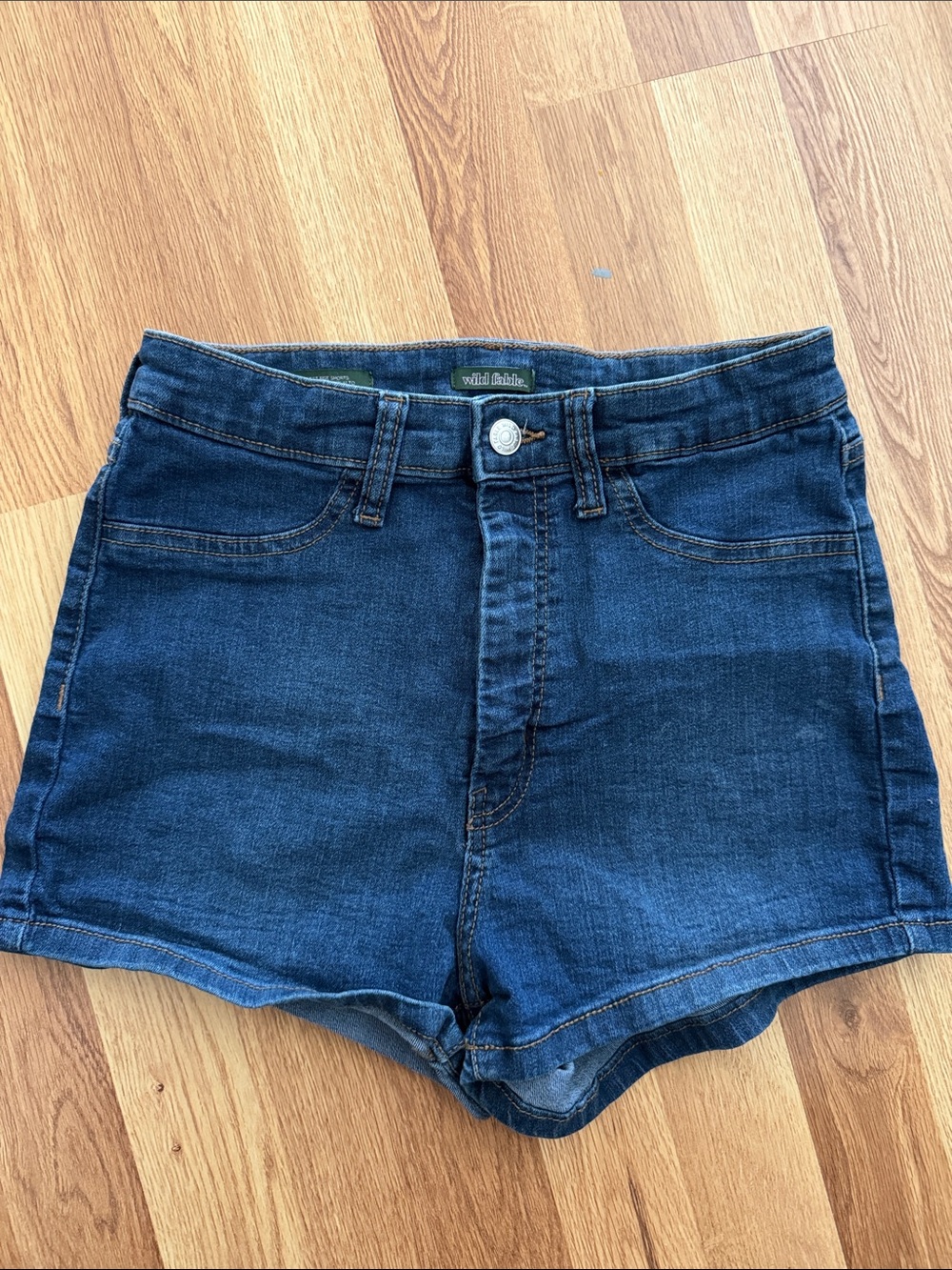 wild fable Dark Blue High-Rise Denim Shorts